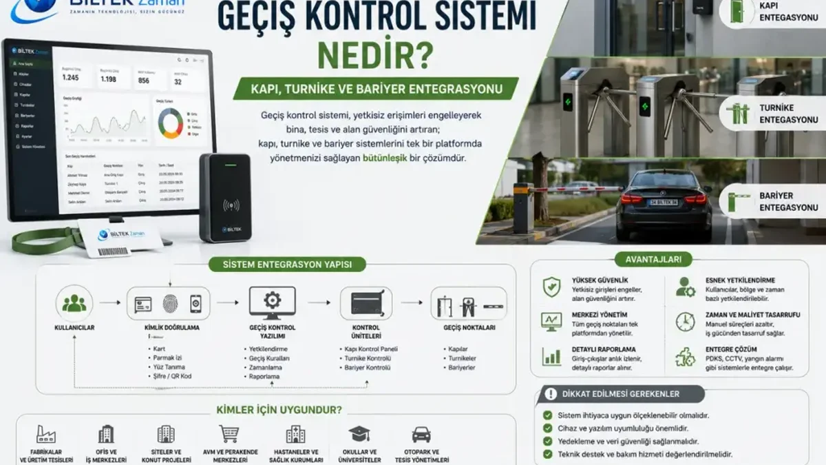 Geçiş kontrol sistemi kapı, turnike ve bariyer entegrasyonu - Biltek Zaman