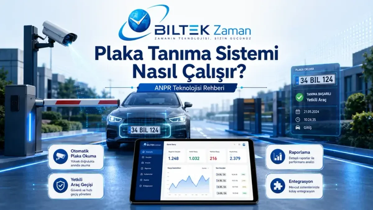 Plaka tanıma sistemi ANPR kamerası araç plakasını okurken — Biltek Zaman